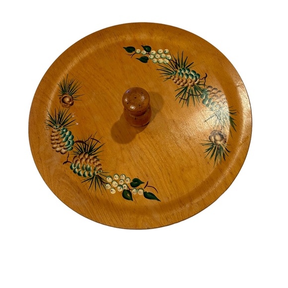 Vintage Accents Woodcroftery Wooden Cheese Tray Handcrafted In